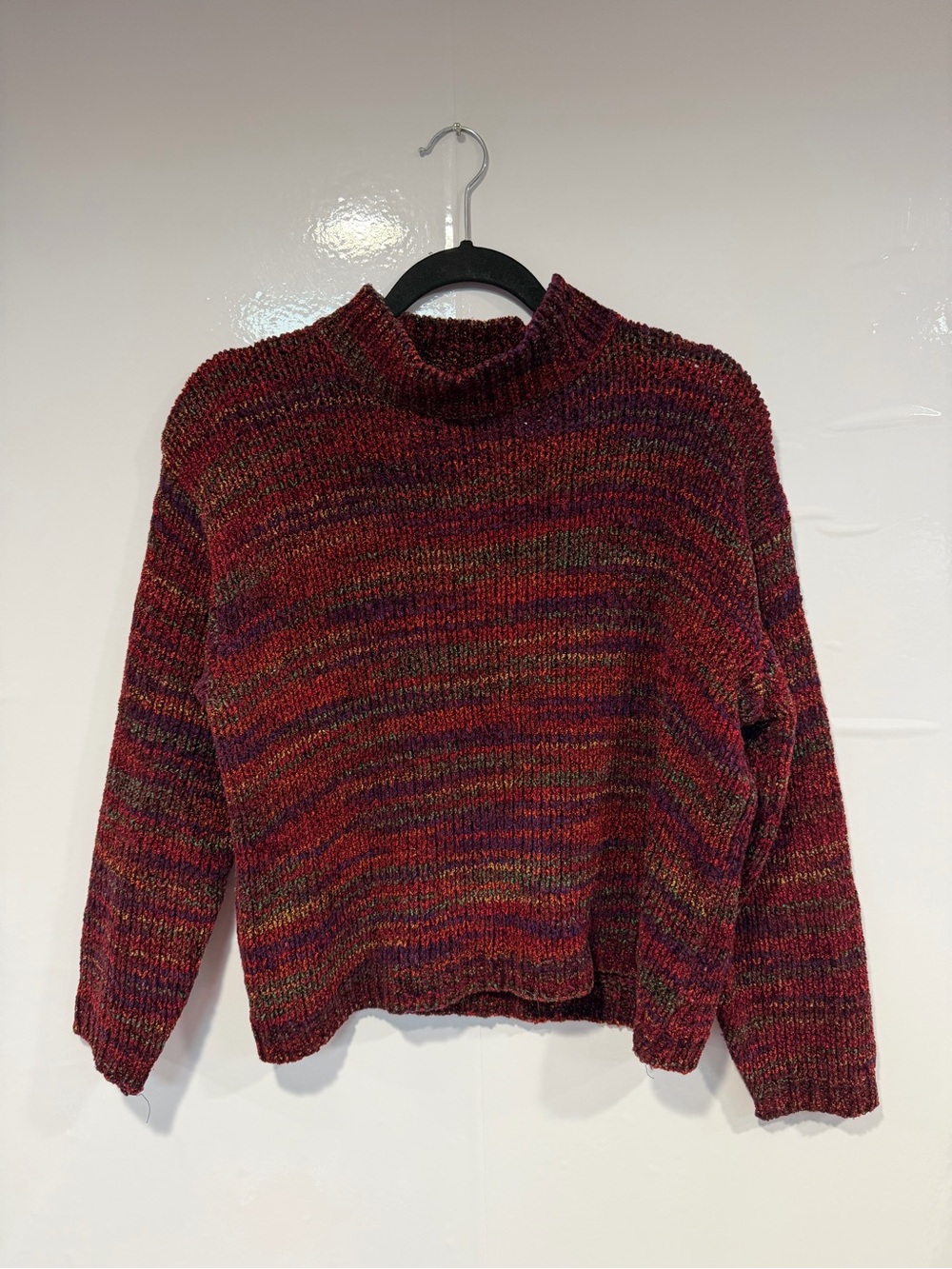 Carolyn Taylor‎ Marled Red Mock Neck Sweater